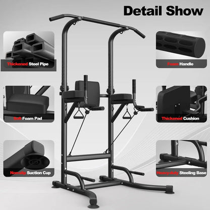 Power Tower Dip Station Pull Up Bar Multi Function Power Tower Push Up Workout Abdominal Exercise for Home Gym Strength Training