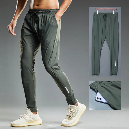 Summer Elastic Men Running Sport Pants Jogging Sweatpants