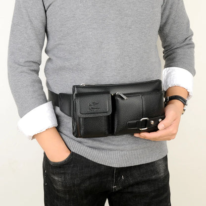 Waist Bag Men Leather Fanny Pack Chest Bag