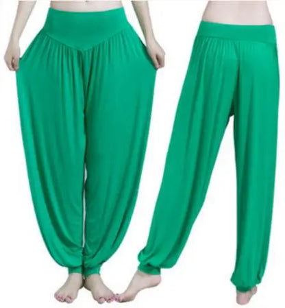 Women Yoga Pants Women Plus Size Sports Pants Yoga Leggings Colorful Bloomers Dance Yoga TaiChi Pants Modal WomenTrousers