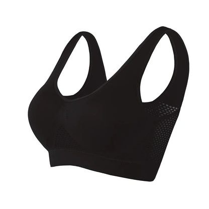 S-6XL Hollow Out Women Sport Bra Fitness Yoga Running Vest  Padded Crop Tops  No Wire-rim gym top bras