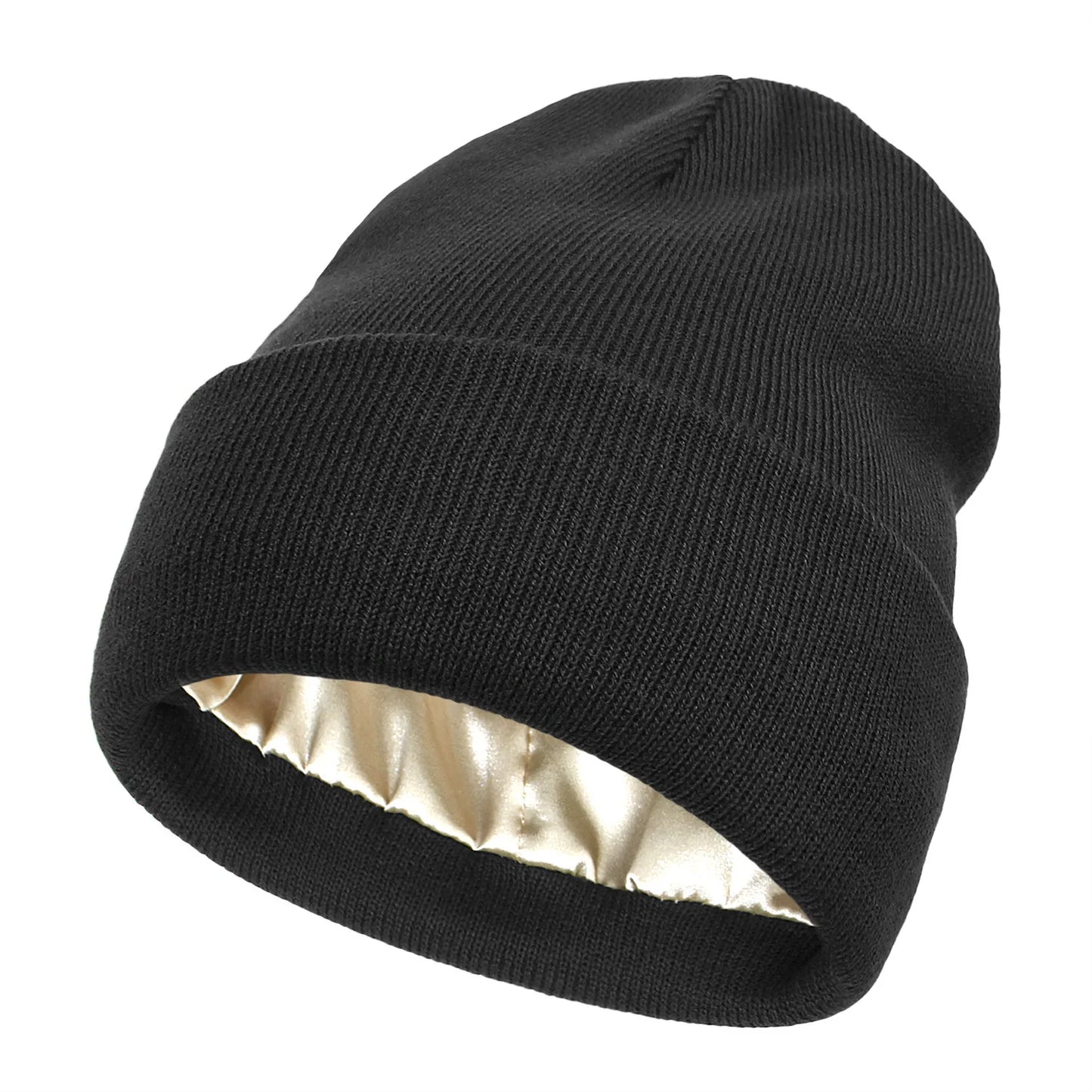 Winter Hat For Women Silk Satin Lined Beanies Chunky Caps Men Warm Fashion Women Bonnet Skullies Caps Male Female Balaclava Hats