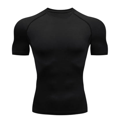 Men's compression running T-shirt fitness tight short sleeved T-shirt