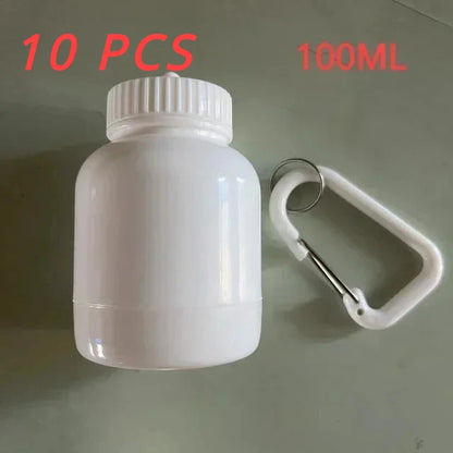 10PCS Portable Protein Powder Bottle With Whey Keychain Health Funnel Medicine Box Small Water Cup Outdoor camping Container