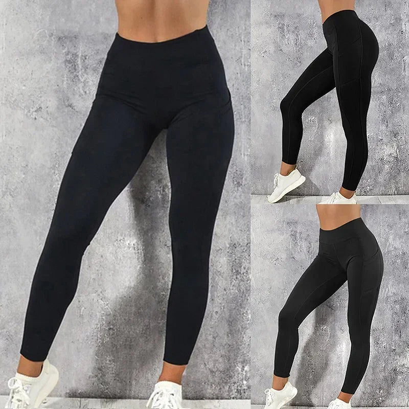 Sportswear Woman Gym Leggings Pocketed Yoga Pants Fitness Running Pants Stretchy Sportswear Plus Size Sports Gym Pants for Women