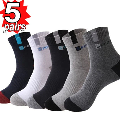 10pairs Breathable Cotton Sports Stockings Men Bamboo Fiber Autumn and Winter Men Socks Sweat Absorption Deodorant Business Sox