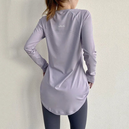 Long Sleeve Yoga Clothes Women 2024 Sportswear Woman Gym Running Blouses Shirts Sports Tops Fitness T-shirt