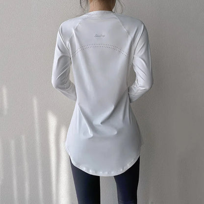 Long Sleeve Yoga Clothes Women 2024 Sportswear Woman Gym Running Blouses Shirts Sports Tops Fitness T-shirt