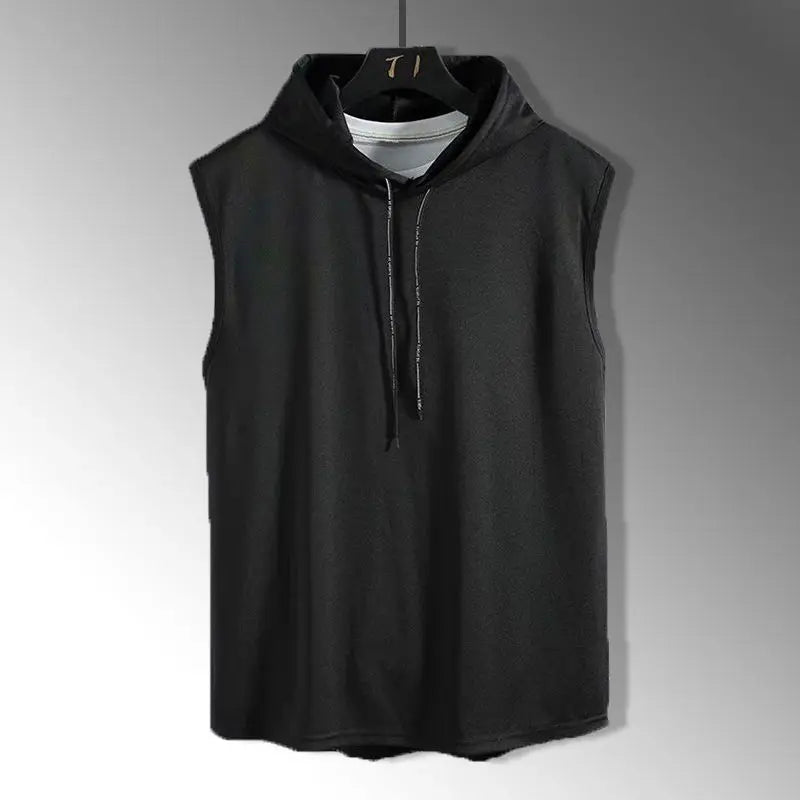 Solid Color 2023 Men's Tank Tops Vest Sleeveless Tees For Male Hooded Man Vests Tops Hip Hop Men Tank Top T shirt