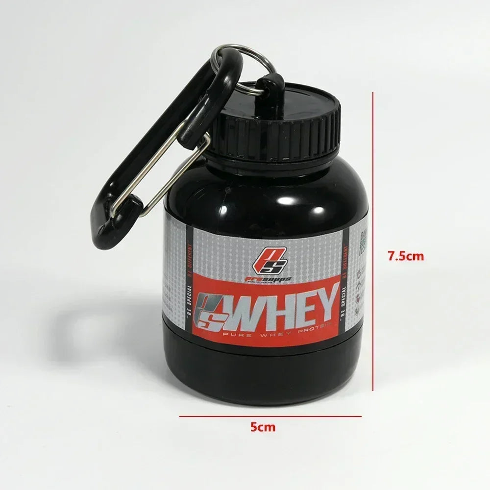 10PCS Portable Protein Powder Bottle With Whey Keychain Health Funnel Medicine Box Small Water Cup Outdoor camping Container