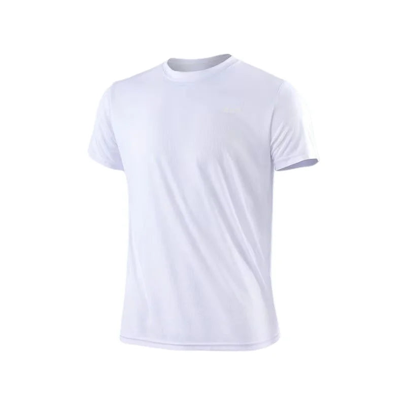 Men's Quick Dry Short Sleeve Round Neck T-Shirt Training Exercise Gym Sport Shirt Tops Lightweight