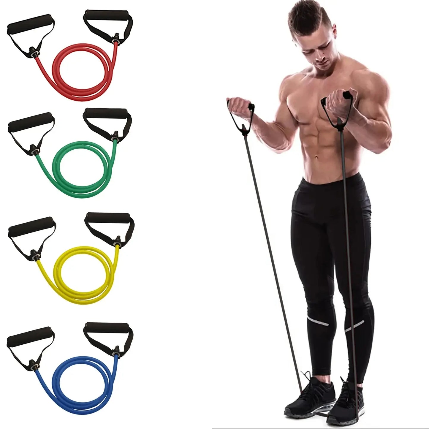 Resistance Bands With Handles, Exercise Bands, Workout Bands With Handles For Men Women,