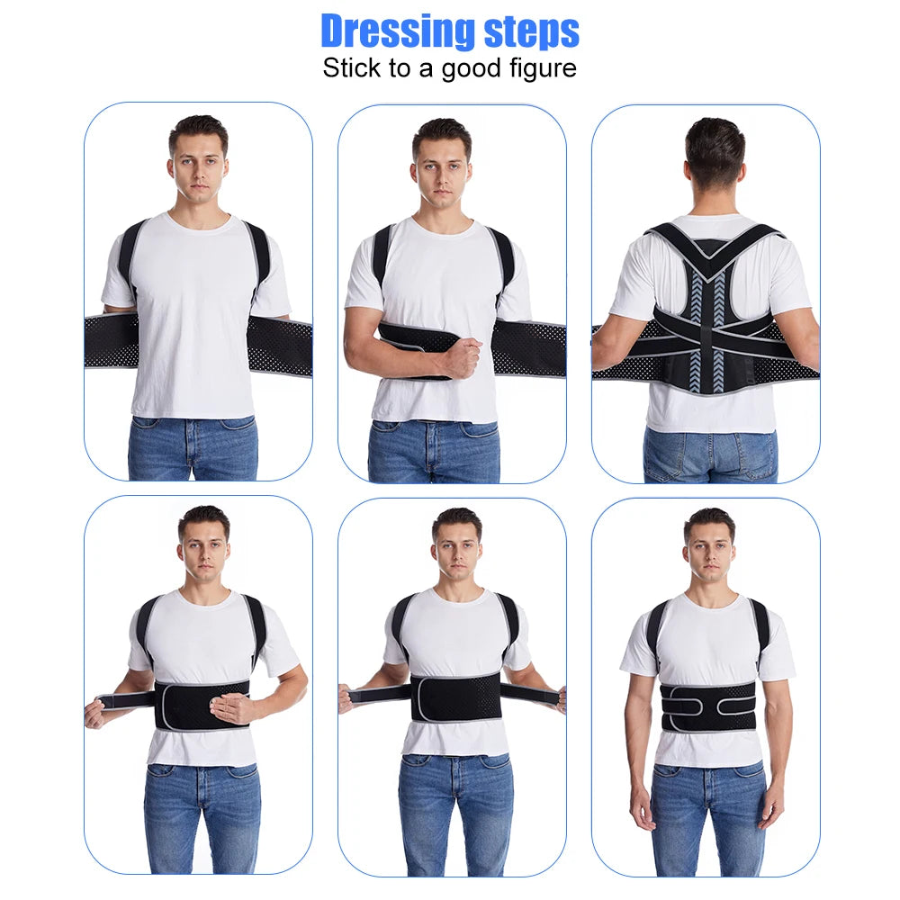 Lumbar Brace Spine Support Belt Adjustable Corset Correction