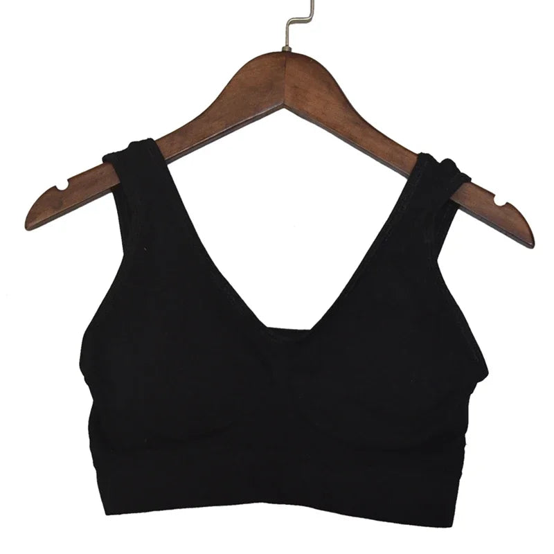 S-6XL Hollow Out Women Sport Bra Fitness Yoga Running Vest  Padded Crop Tops  No Wire-rim gym top bras