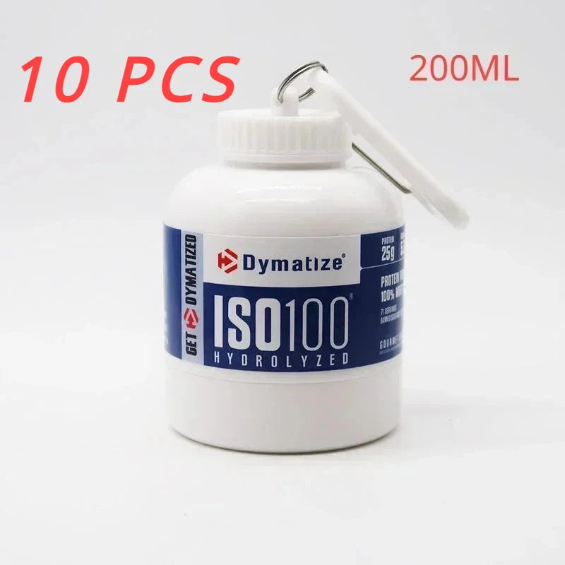 10PCS Portable Protein Powder Bottle With Whey Keychain Health Funnel Medicine Box Small Water Cup Outdoor camping Container