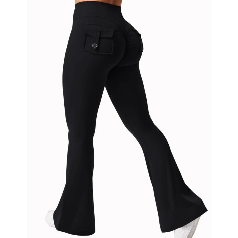 2025 Newest Women Wide Leg High Stretch Yoga Leggings  Compression Fitness Workwear with pockets Yoga Pant ﻿