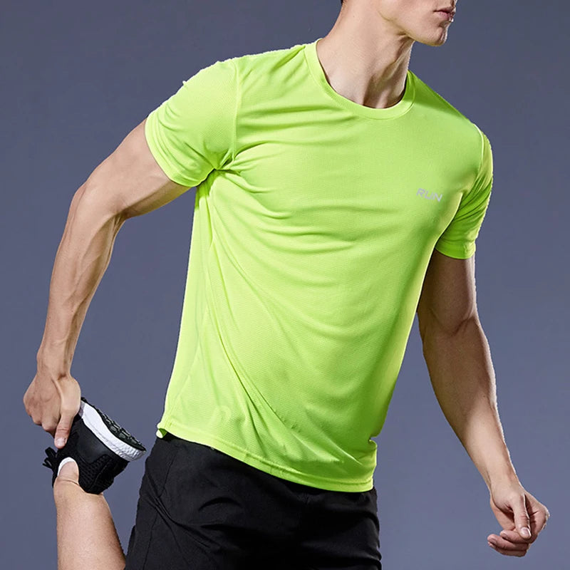 Summer Sport Gym t Shirt Men Quick Dry Running Bodybuilding Shirts