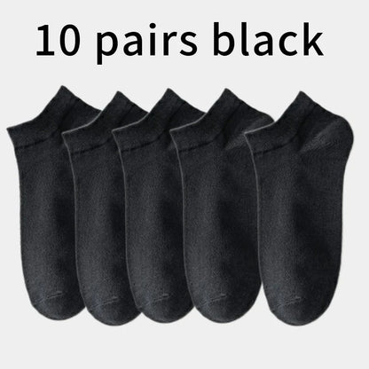 10pairs Breathable Cotton Sports Stockings Men Bamboo Fiber Autumn and Winter Men Socks Sweat Absorption Deodorant Business Sox