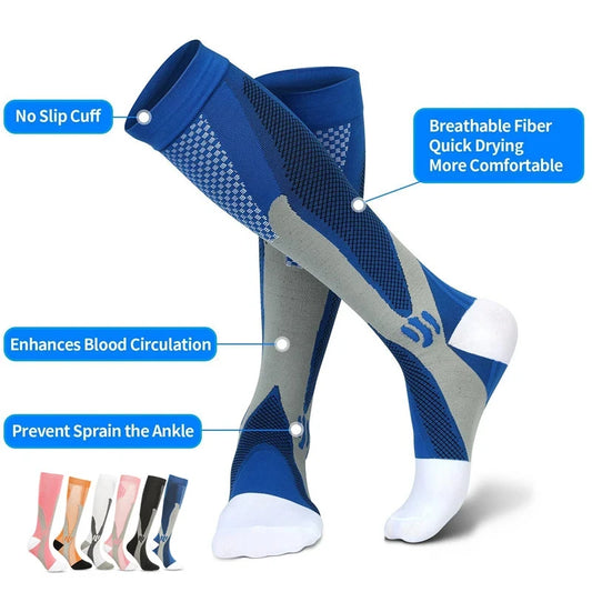 Running Compression Socks Stockings 20-30 mmhg Men Women Sports Socks