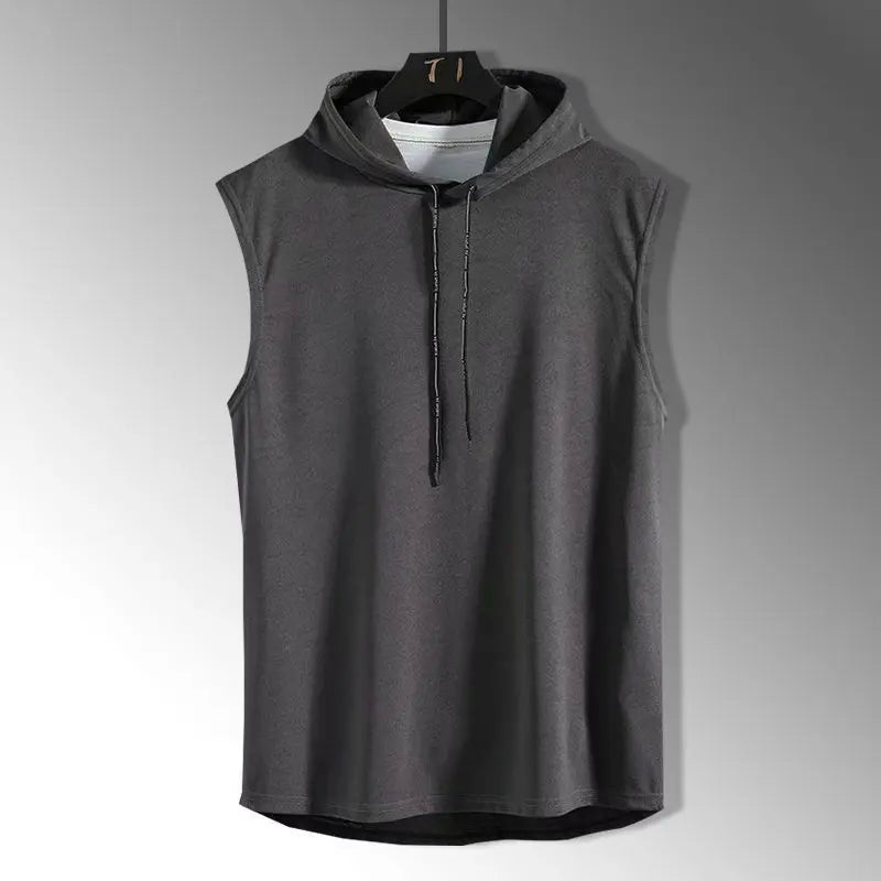 Solid Color 2023 Men's Tank Tops Vest Sleeveless Tees For Male Hooded Man Vests Tops Hip Hop Men Tank Top T shirt