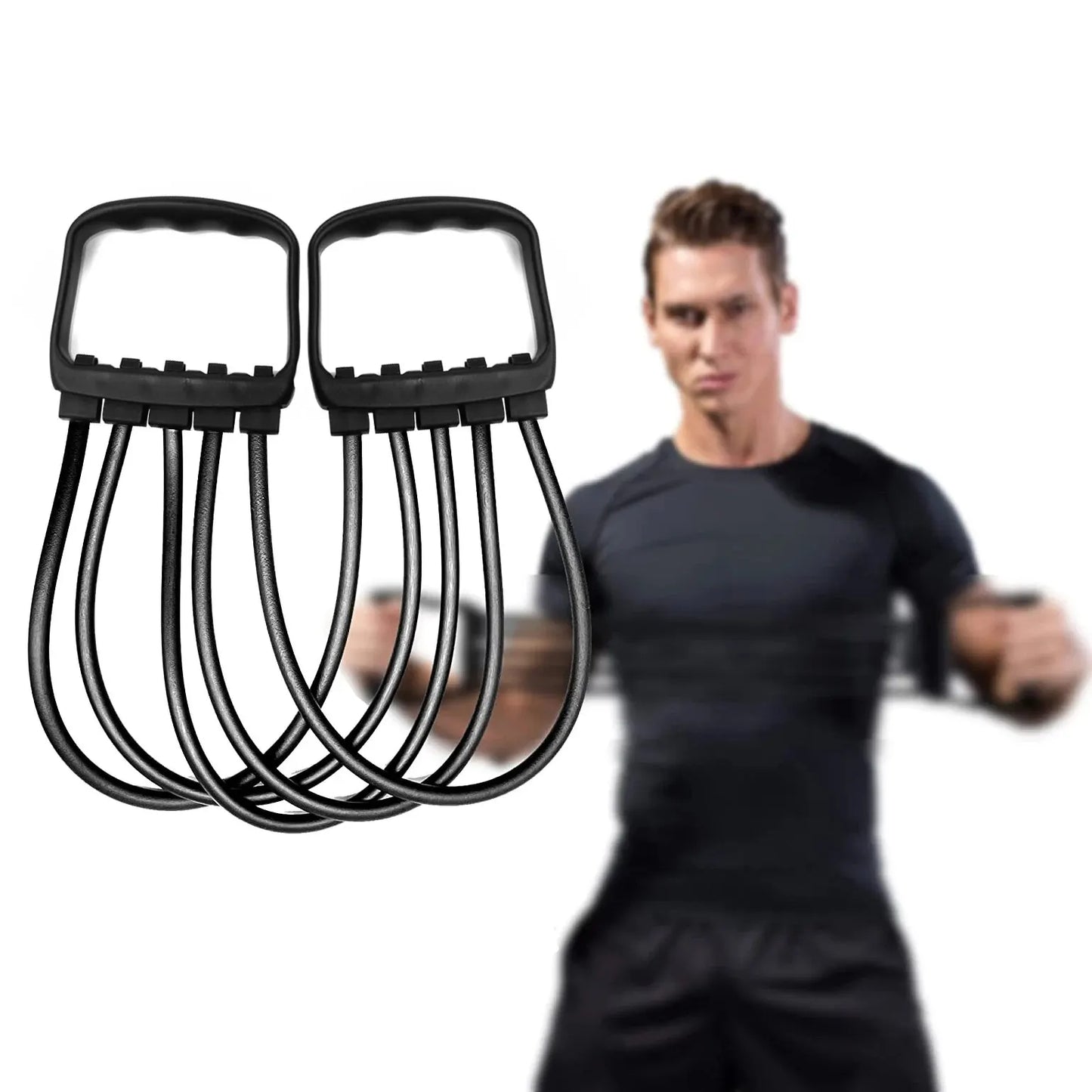 Full Body Workout Set - Chest Expander with 5 Removable Resistance Bands for Pilates, Push Ups, and Muscle Training - Strengthen