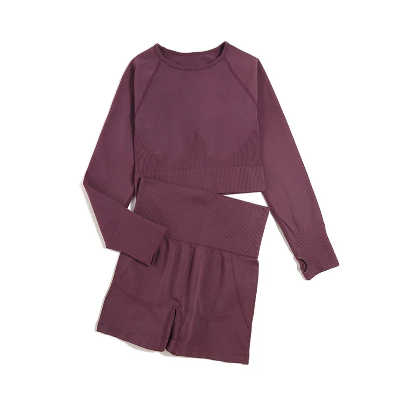 WAREBALL 2/3/4pcs Seamless Yoga Set Gym Clothes Sportswear Yoga Suits For Women