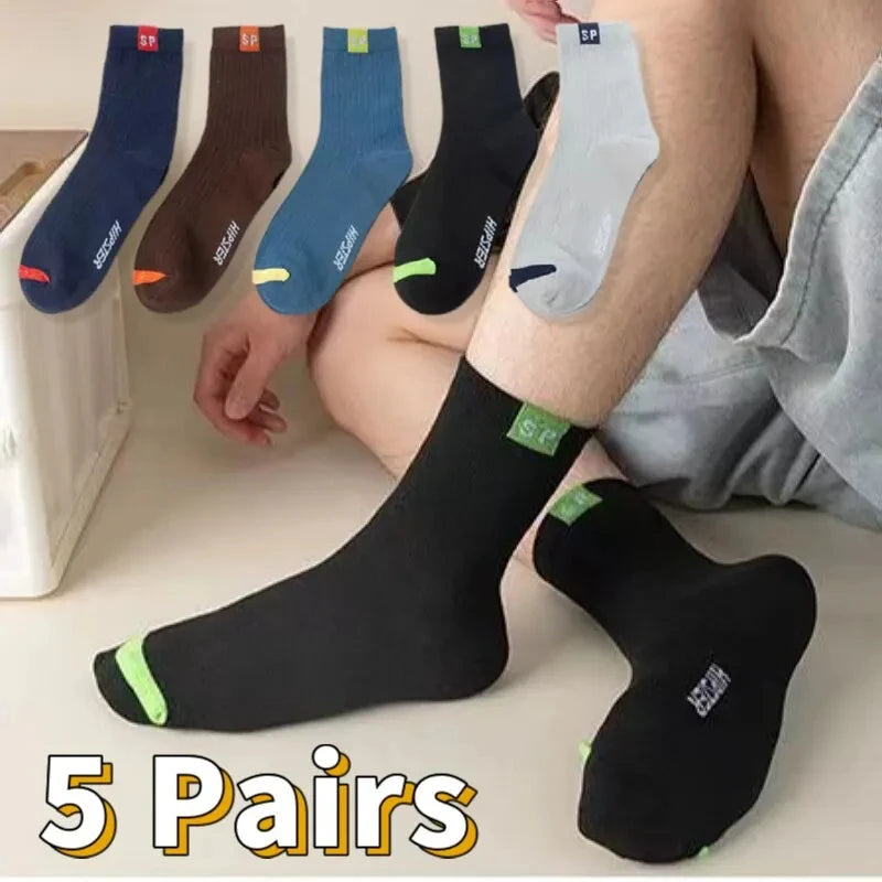 10pairs Breathable Cotton Sports Stockings Men Bamboo Fiber Autumn and Winter Men Socks Sweat Absorption Deodorant Business Sox