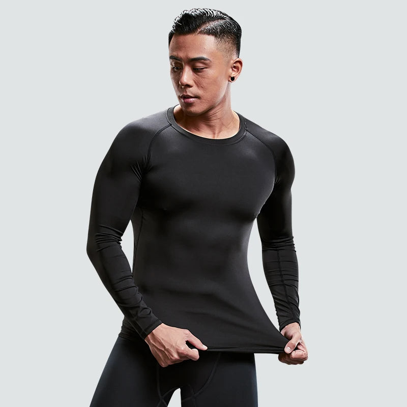 Fitness Clothes Tights Men'S Quick-Drying Long-Sleeved Sports Suit Football Training Basketball Base Ski Four Seasons