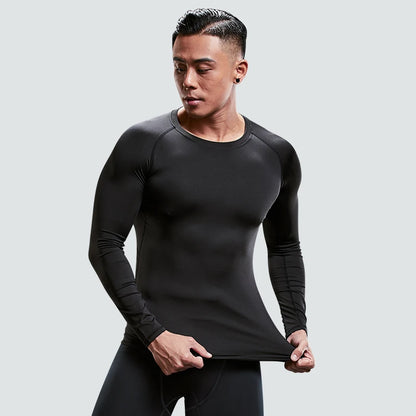 Fitness Clothes Tights Men'S Quick-Drying Long-Sleeved Sports Suit Football Training Basketball Base Ski Four Seasons