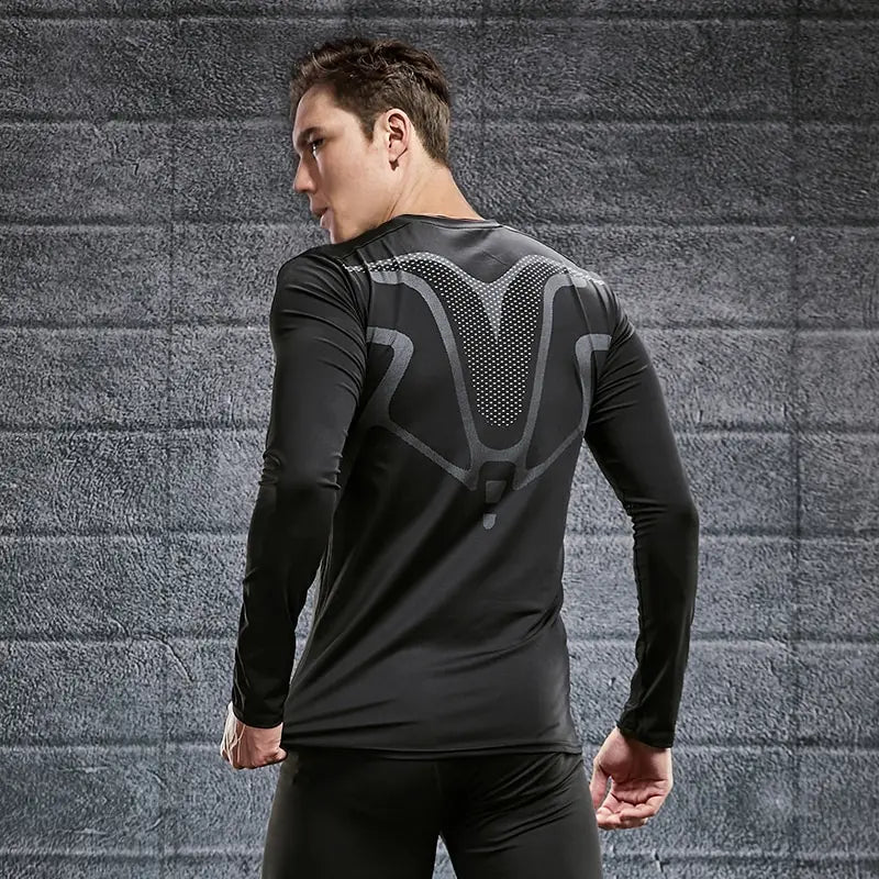 Quick Drying Tight Fitting Suit For Men'S Long Sleeved Sports Cycling Top