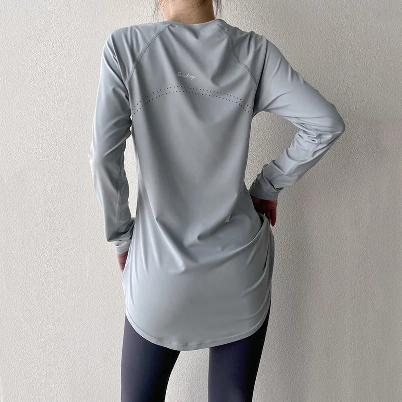 Long Sleeve Yoga Clothes Women 2024 Sportswear Woman Gym Running Blouses Shirts Sports Tops Fitness T-shirt