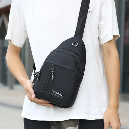 2024 New Multifunctional Chest Bag Men's Fashion Trend Oxford Cloth Shoulder Bag Korean Style Casual Waterproof Messenger Bag