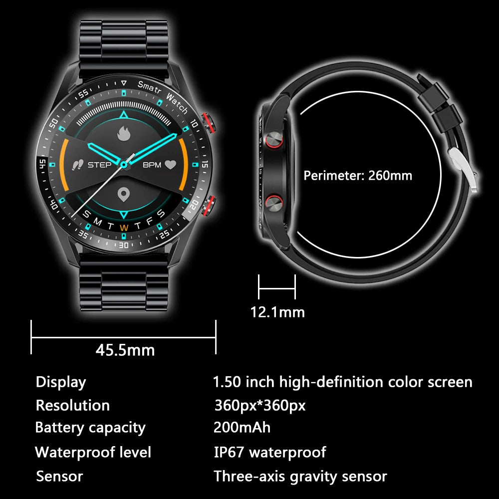 2024 New Bluetooth Call Smart Watch Men 360*360 HD Display Heart Rate Fitness Tracker ECG+PPG