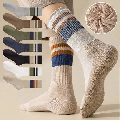 10pairs Breathable Cotton Sports Stockings Men Bamboo Fiber Autumn and Winter Men Socks Sweat Absorption Deodorant Business Sox