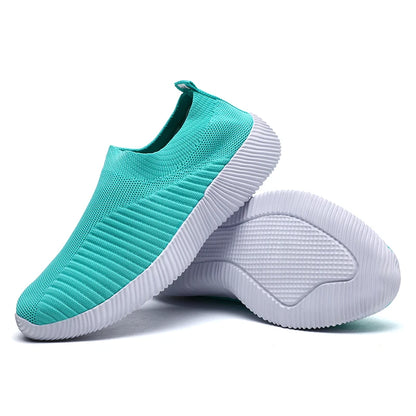 Women Vulcanized Shoes High Quality Women Sneakers Slip On Flats Shoes Women Loafers Plus Size 43 Walking Flat