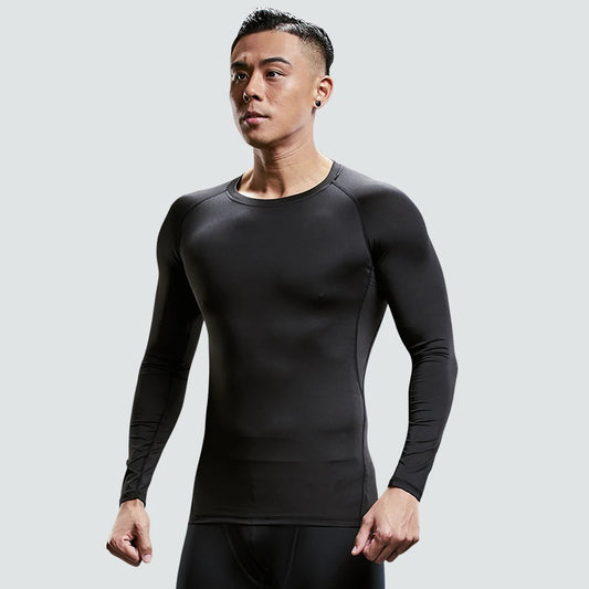 Fitness Clothes Tights Men'S Quick-Drying Long-Sleeved Sports Suit Football Training Basketball Base Ski Four Seasons