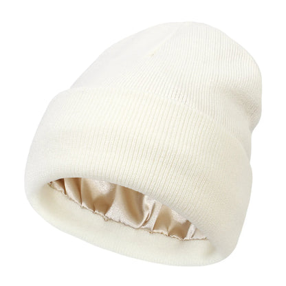 Winter Hat For Women Silk Satin Lined Beanies Chunky Caps Men Warm Fashion Women Bonnet Skullies Caps Male Female Balaclava Hats