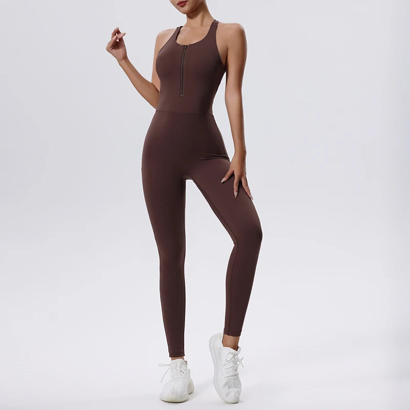 Yoga Set Jumpsuit Women Full Seasons Casual Fitness Sporty Playsuit Sleeveless Slim Activewear All In One Jumpsuit Clothing Lady