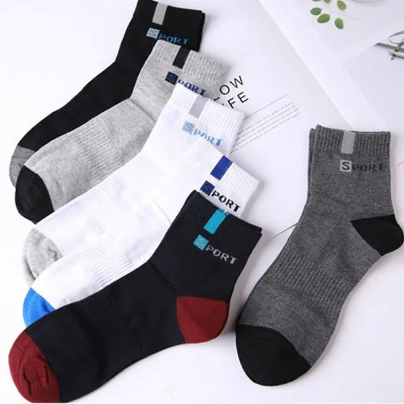 10pairs Breathable Cotton Sports Stockings Men Bamboo Fiber Autumn and Winter Men Socks Sweat Absorption Deodorant Business Sox