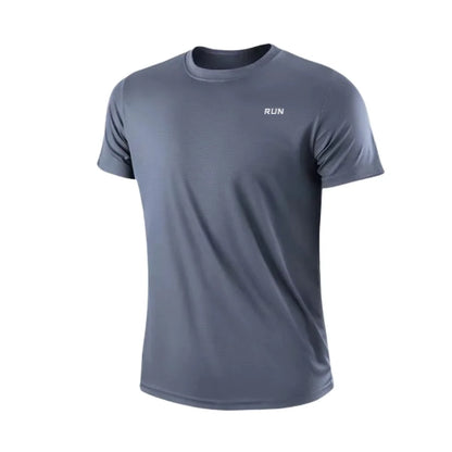 Men's Quick Dry Short Sleeve Round Neck T-Shirt Training Exercise Gym Sport Shirt Tops Lightweight