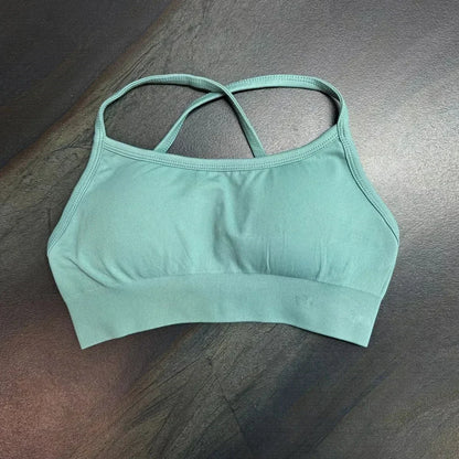 Dynamic Backless Sports Bra Women Seamless Yoga Top Bra Medium Support