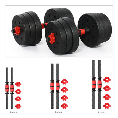 2Pcs Dumbbell Bars Dumbellsweights Set Comfortable Steel Sturdy Barbell Bar