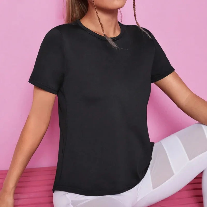 Women Seamless Yoga T-Shirt Female Fitness Crop Top