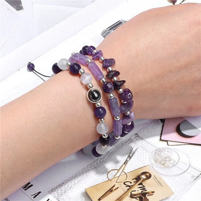 3pcs/Set Body-Purifying Amethyst Bracelet for Weight Loss,