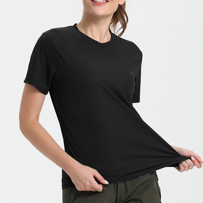 Women's Solid Color Ultralight Quick Dry Sport T-Shirt,Breathable Lightweight