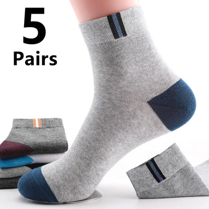 10pairs Breathable Cotton Sports Stockings Men Bamboo Fiber Autumn and Winter Men Socks Sweat Absorption Deodorant Business Sox