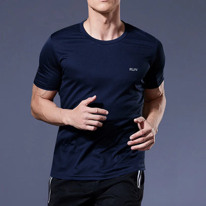 Summer Sport Gym t Shirt Men Quick Dry Running Bodybuilding Shirts