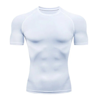 Men's compression running T-shirt fitness tight short sleeved T-shirt