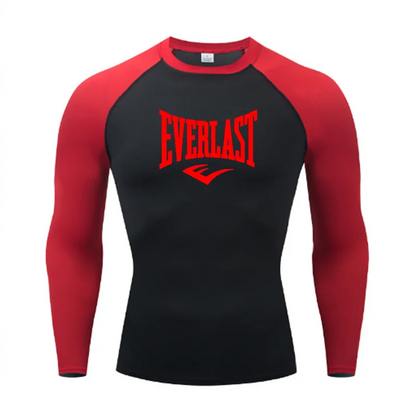 EVERLAST Mens long Sleeved Compression T-Shirt Sun Protection Second Leyer Skin Running Fitness Rash Prevention Training Clothes