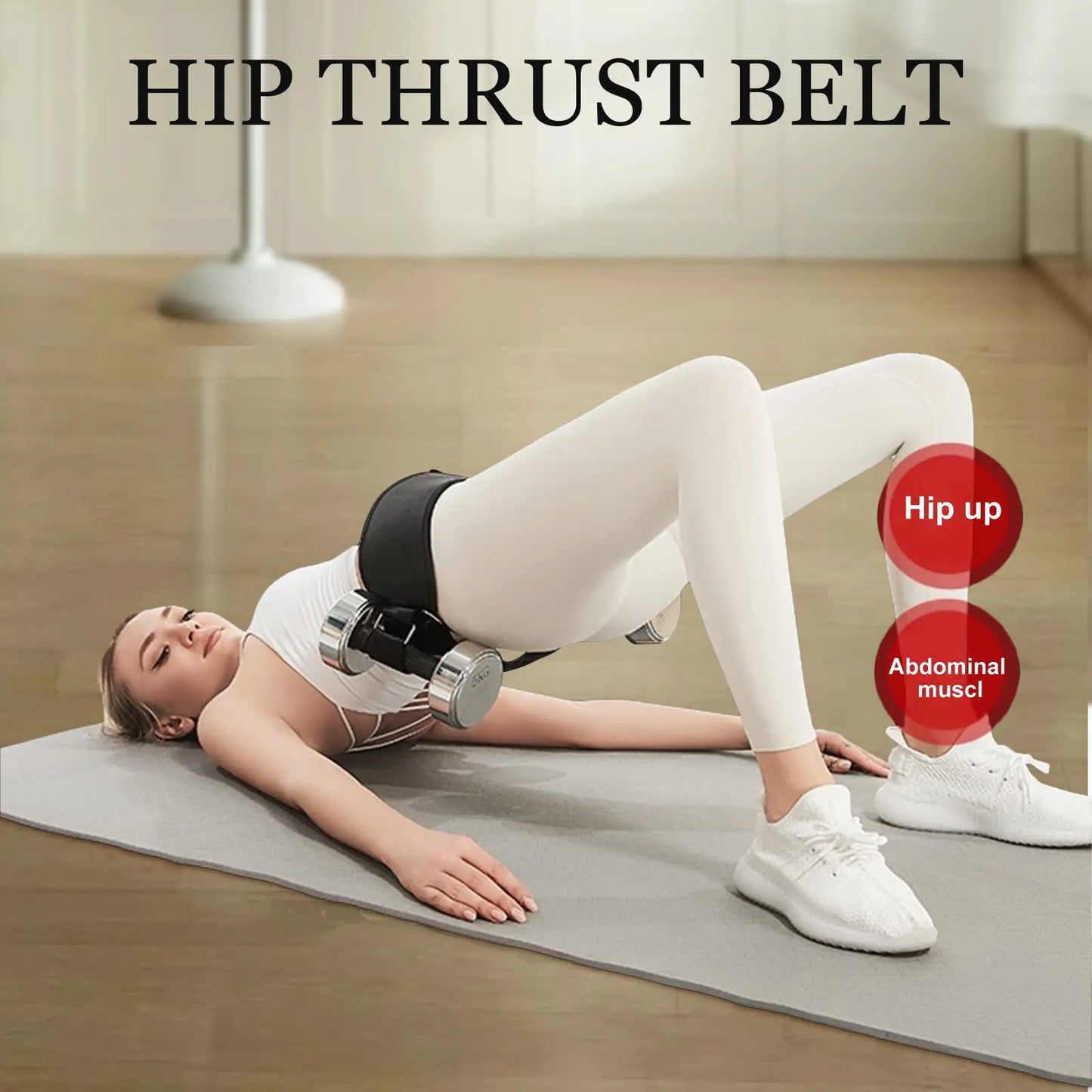 Hip Thrust Belt Glute Bridge Pad Workout with Dumbbells Kettlebells for Squats Lunges Bridges Dips Training Home Gym Equipment